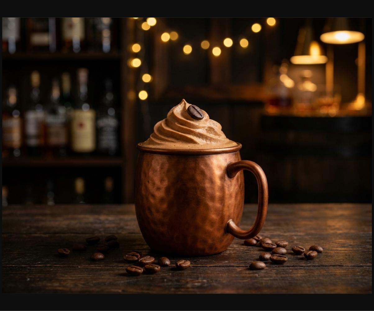 Coffee Mule preparado por bartender profissional da Aloha Drinks em São Mateus