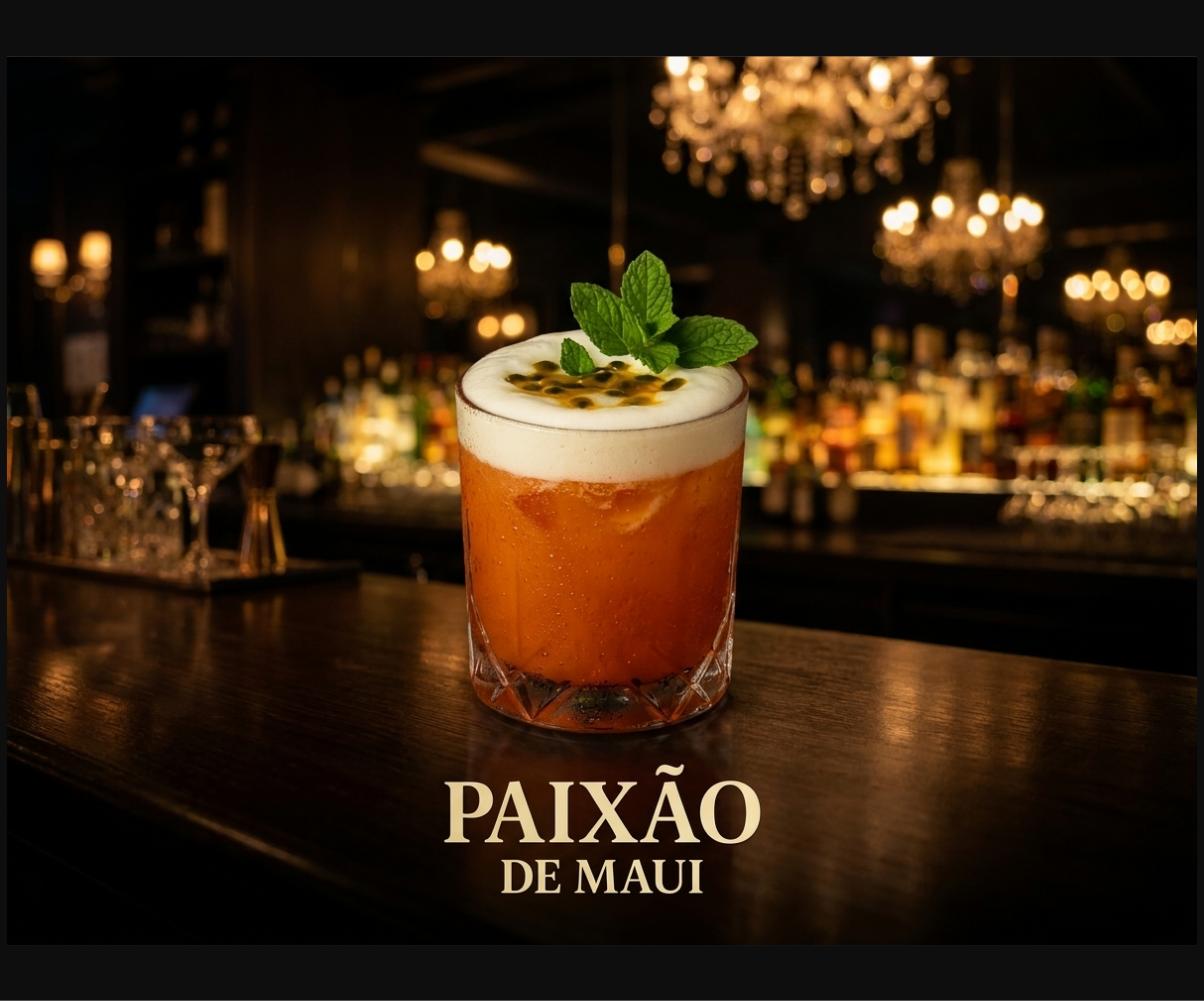 Drink Paixão de Maui servido no open bar para casamentos da Aloha Drinks