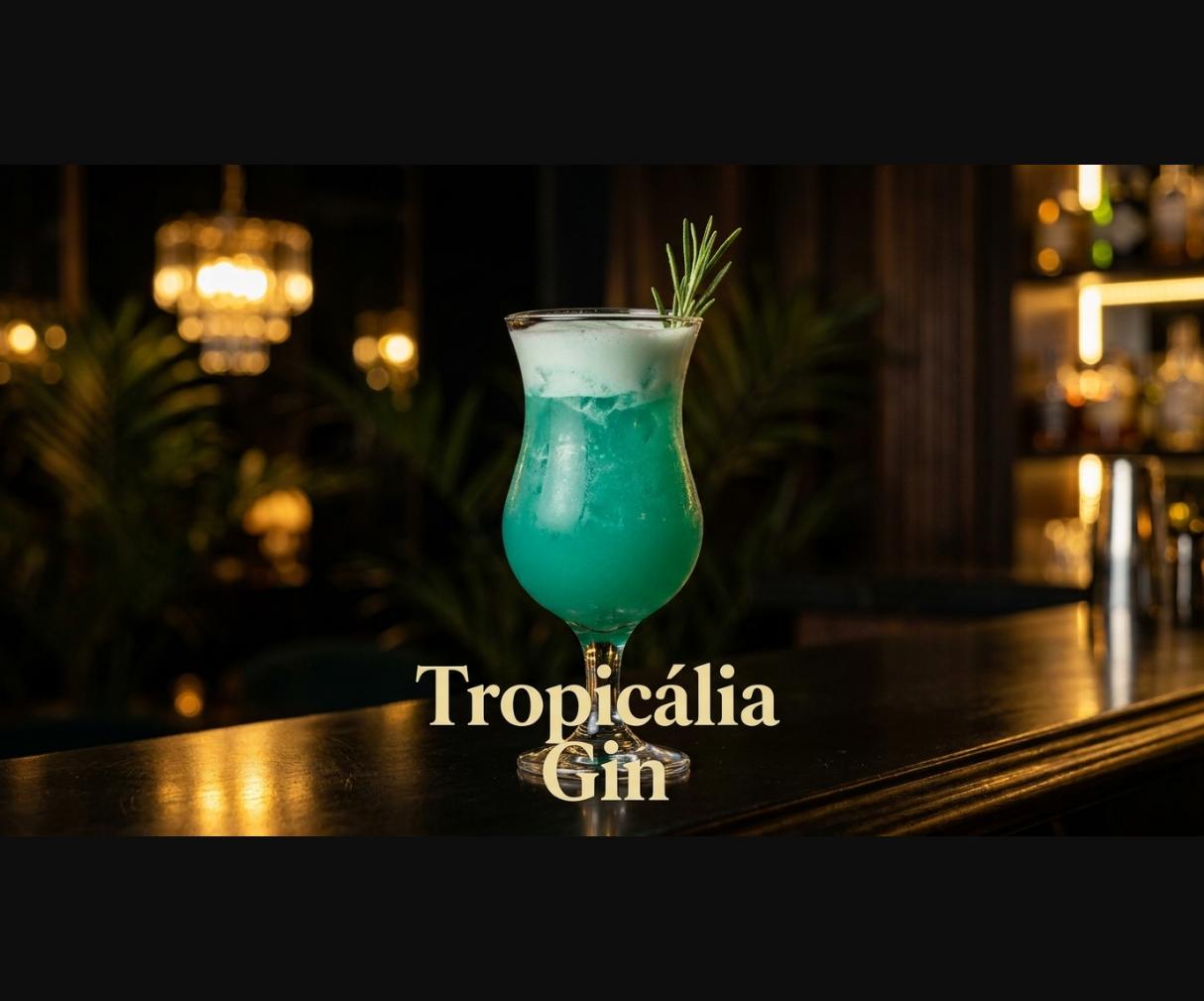 Tropicália Gin, drink autoral do open bar da Aloha Drinks